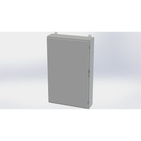 Saginaw Control & Engineering Clamps with Padlock Hasp Electrical Enclosures, 48 in H, 8 in D, 30 in W, NEMA 4, Carbon Steel SCE-48H3008LP